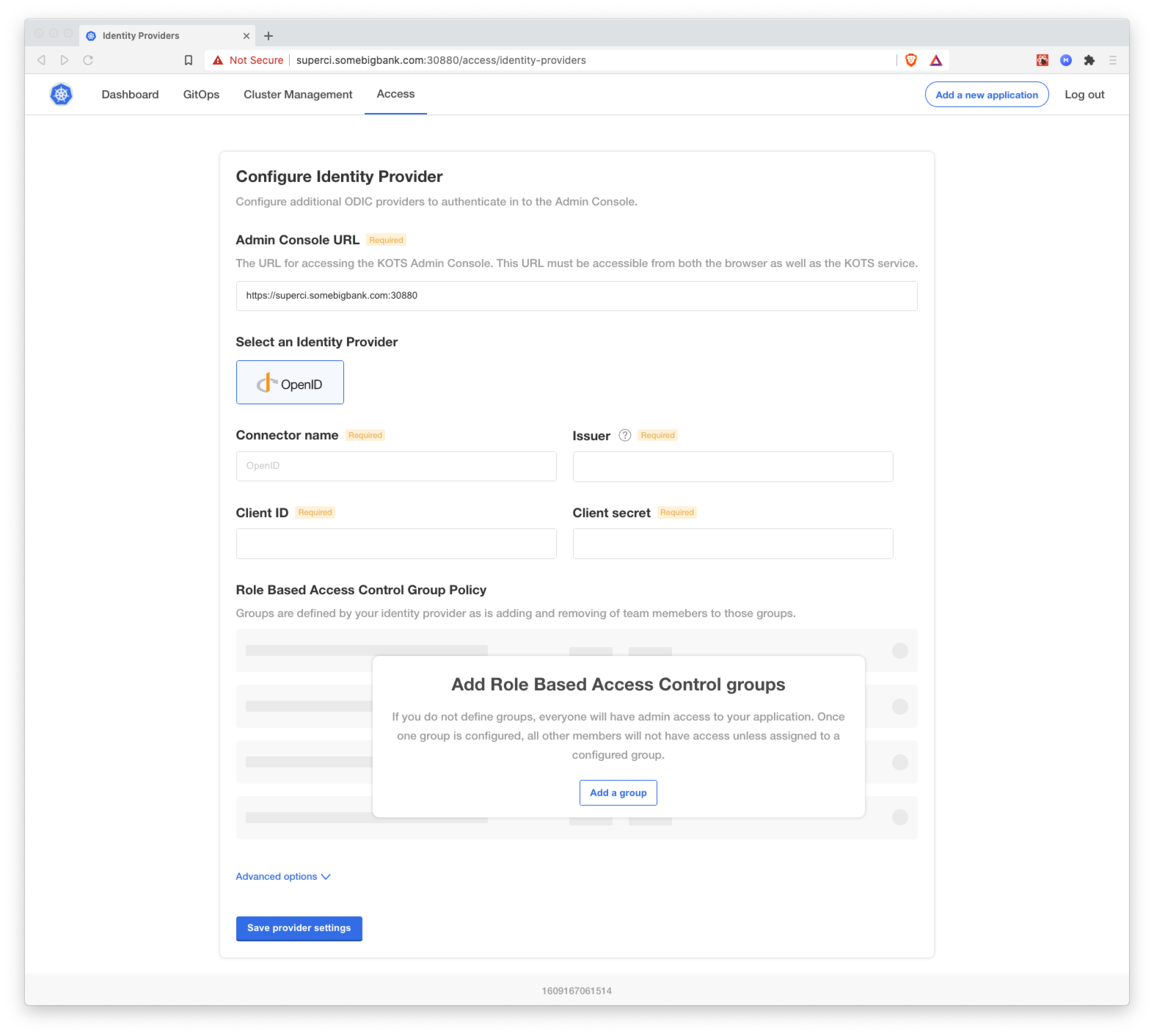 Configure Identity Provider